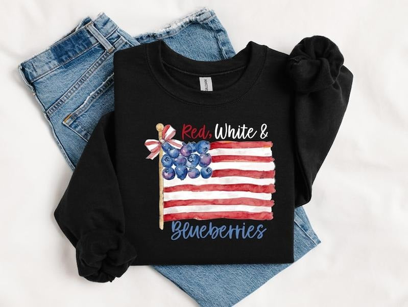 Red White and Blueberries Sweatshirt, Freedom USA Flag Shirt, Red White & Blueberries C.K 1993-2025 Memorial Shirt, For...