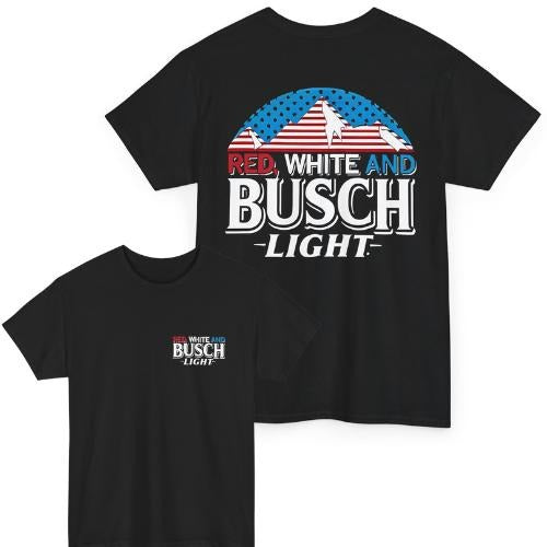 Red, White And Busch Light Both Sided Unisex T-Shirt Fabric Menswear Hoodie, Sweatshirt | HypeDripTees.com