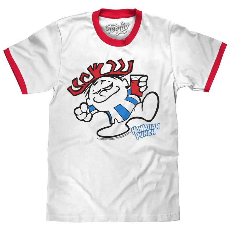 Hawaiian Punch Ringer T-Shirt - White/Red Hoodie, Sweatshirt | HypeDripTees.com