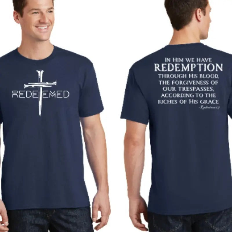 Redeemed By The Blood Of Jesus Graphic Tee Pure Cotton Casual Street Style Crew Neck Short Sleeve T-Shirt Tops Trendy For...