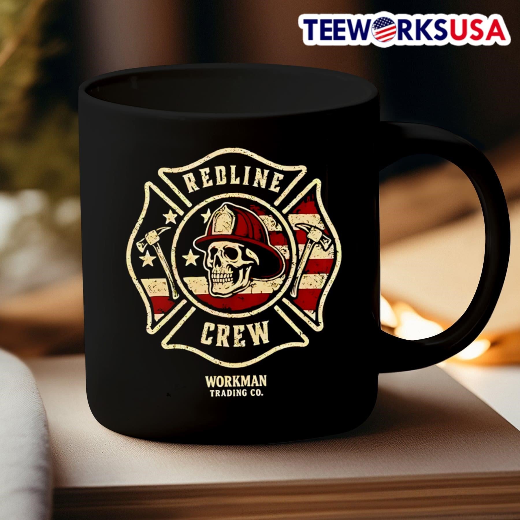 Redline Crew Workman Trading Co Skull Firefighter Shirt