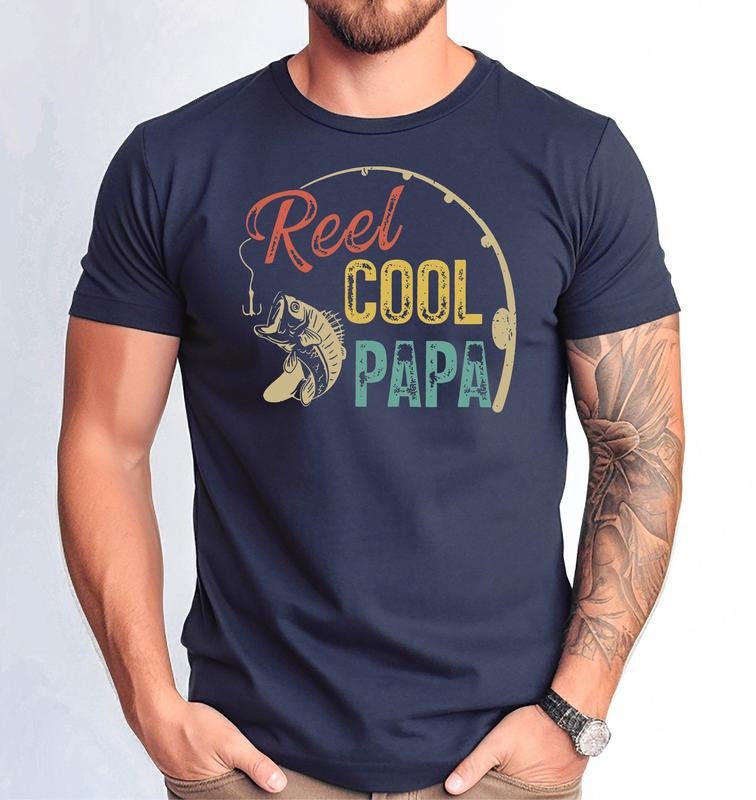 Reel Cool Papa T Shirt Hoodie Sweater Reel Cool Papa Fishing Father's Day Funny Mens Fishing Shirt For Men Funny Fishing...