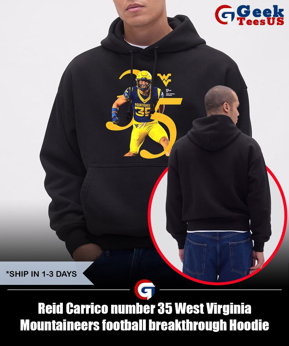 Reid Carrico number 35 West Virginia Mountaineers football breakthrough shirt