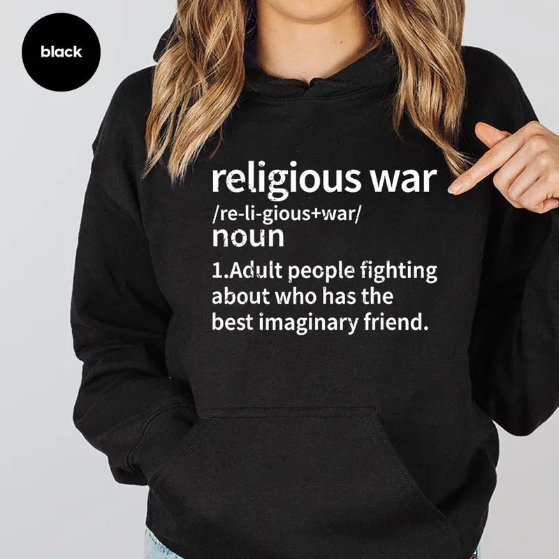 Religious War Definition, Funny Hoodie Casual Street Style Fleece Fabric Pullover Hooded Sweatshirt for Women for Men,...