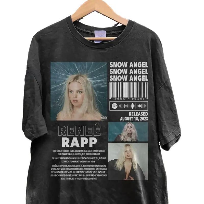 Renee Rapp Music Merch Shirt, Snow Angel Renee Album 90s Tee, Renee Rapp Tour 2024 Gift Bootleg Inspired Shirt, Unisex...