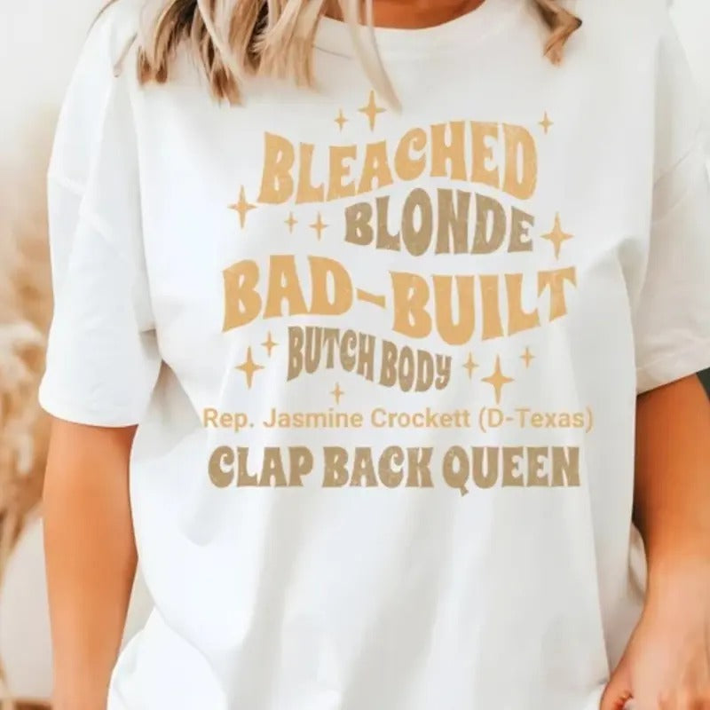 Rep Crockett Political T-shirt, Bad Built Feminist Shirt, Funny Quote Tee, Liberal Gift, Jasmine Crockett MTG Gift...