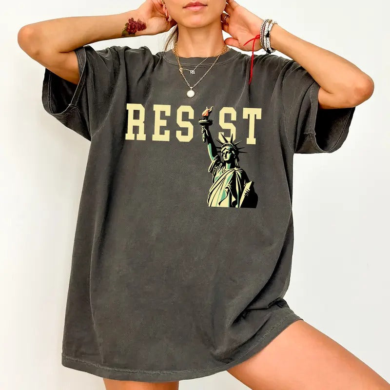 Resist Comfort Colors Shirt, Activism T-shirt, Protect Women Rights Graphic Tee, Feminist Clothing, Social Justice...