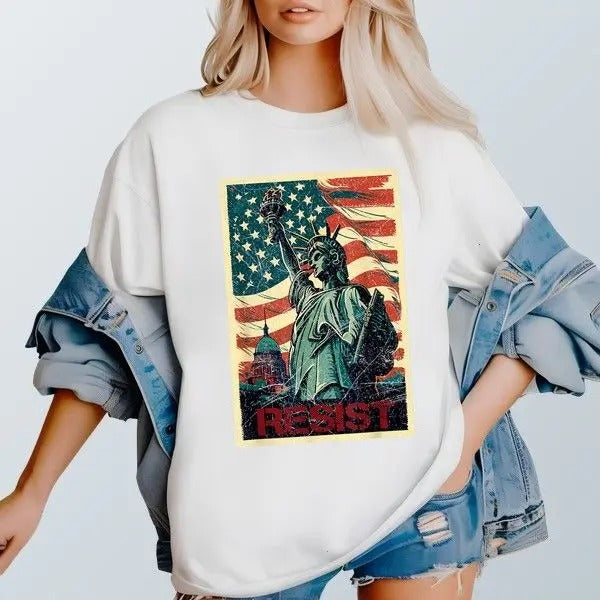 Resist Vintage Art T-shirt Edgy Streetwear Trendy Gift For Him Unique T Shirt Gift For Her Hoodie, Sweatshirt