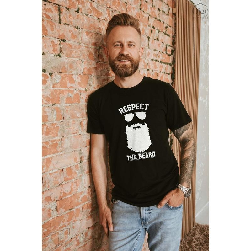 Respect The Beard Bearded Man T Shirt Hoodie Sweater Fathers Day Gifts Beard Lover Tshirt Funny Dad Shirt Shirt For Uncle...