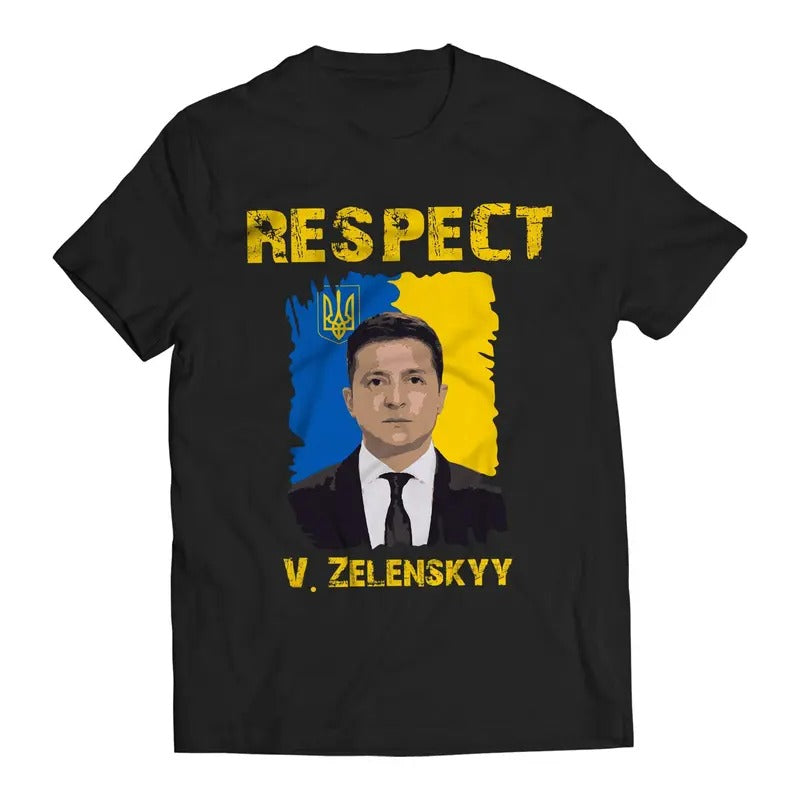 Respect Volodymyr Zelenskyy Ukrainians Support T-Shirt Casual Comfort Hoodie, Sweatshirt | HypeDripTees.com