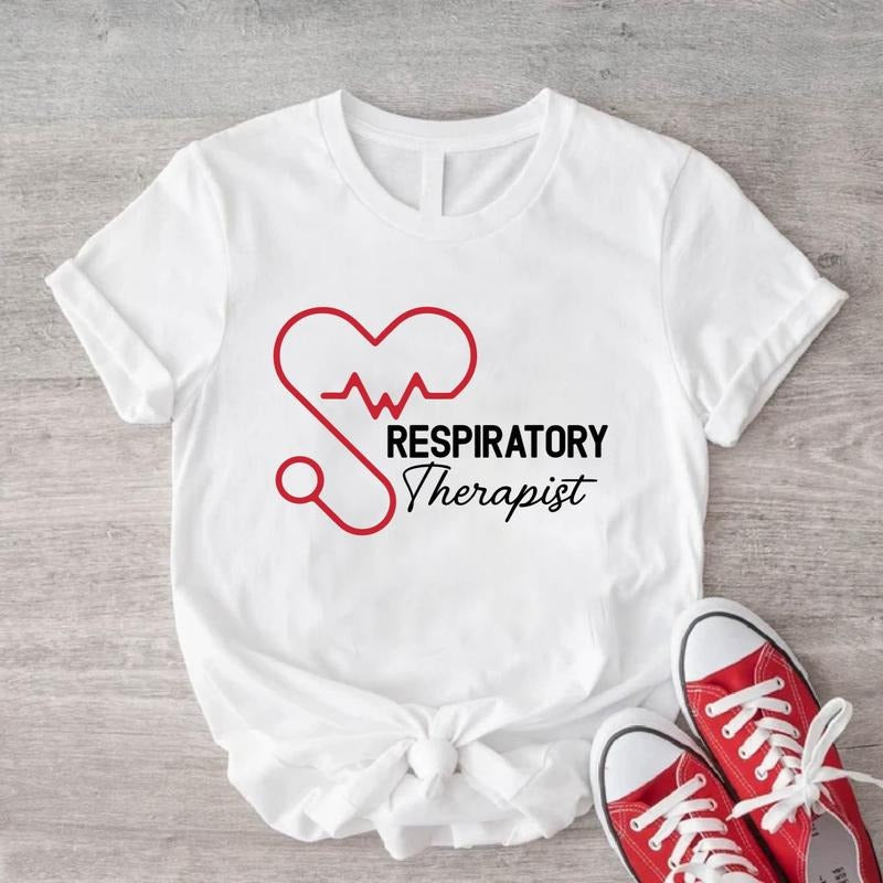 Respiratory Therapist Shirt, RT Stethoscope Heart T-Shirt, Gift Tee For Respiratory Therapist, Therapist Assistant Shirt,...