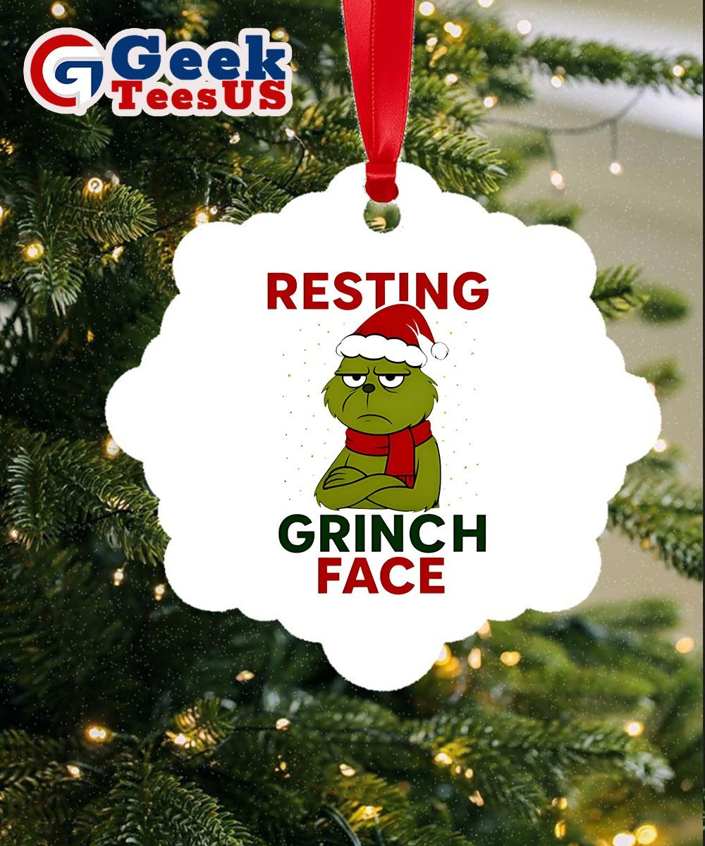 Resting Grinch Face Christmas Ornament