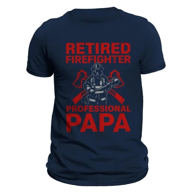 Retired Firefighter Professional Papa Men's T-Shirt Casual Classic Hoodie, Sweatshirt | HypeDripTees.com