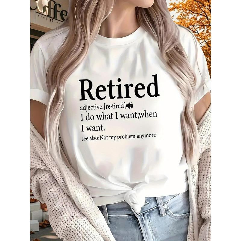 Retired New Women'S Printed T-shirt, Short Sleeves, Four Seasons Can Be Worn for Outdoor, Home, Sports Top Gift Hoodie,...