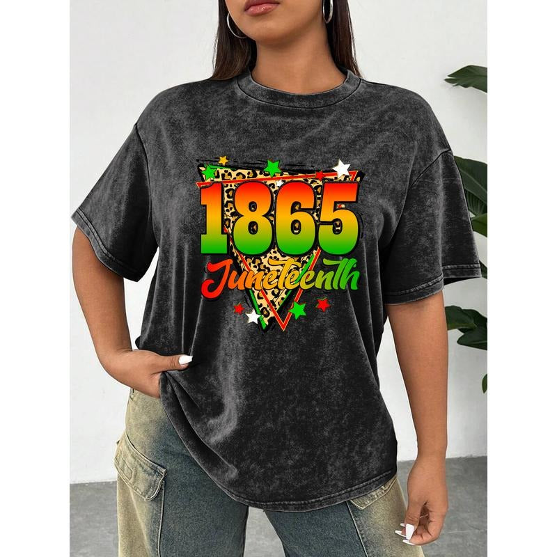 Retro - styled Washed T - shirt: Commemorative "1865 Juneteenth" Design Hoodie, Sweatshirt | HypeDripTees.com