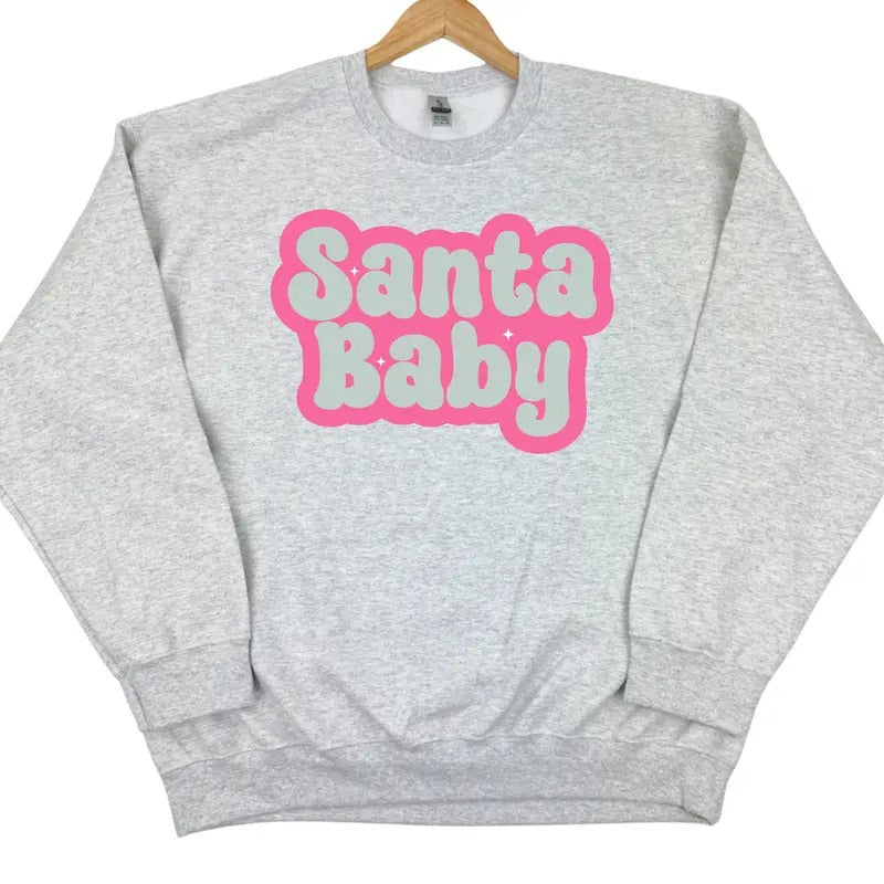 Retro  Santa Baby Words Sweatshirt 'NLB' T-Shirts, Hoodie | HypeDripTees.com