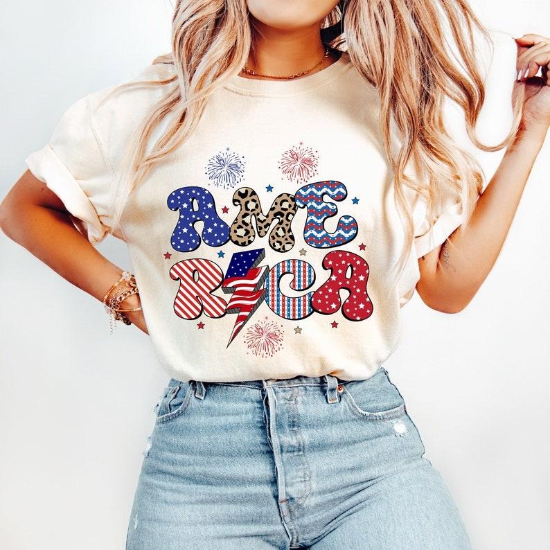 Retro 4th of July, America, Sublimation, USA Tshirt Hoodie, Sweatshirt | HypeDripTees.com