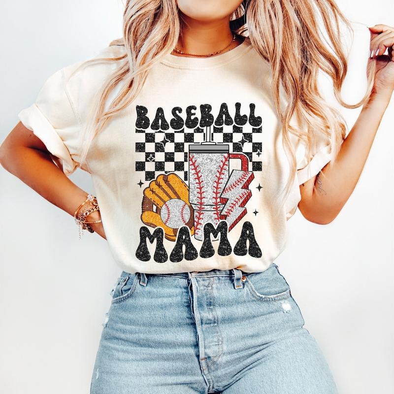 Retro Baseball Mama T-Shirt, Baseball T-Shirt, Sports T-Shirt, Baseball Mom T-Shirt Hoodie, Sweatshirt | HypeDripTees.com