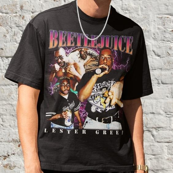 Retro Beetlejuice Lester Green T Shirt, Funny Classic 90s Graphic Tee, Unisex, Vintage Bootleg, Retro 90s Fans Shirt,...