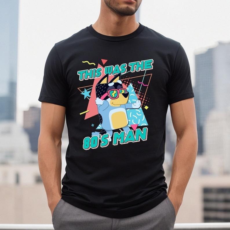 Retro Bluey Cool Dad Club T-shirt, 80's Dad Bluey Tee, Rad Dad Bluey Shirt, Retro Chilli Heeler Shirt, Chilli Heeler,...
