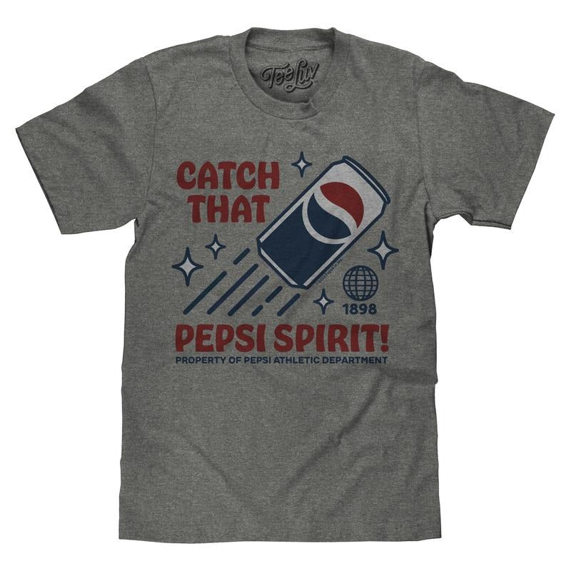 Retro Catch That Pepsi Spirit Soda Logo T-Shirt - Graphite Heather Hoodie, Sweatshirt | HypeDripTees.com