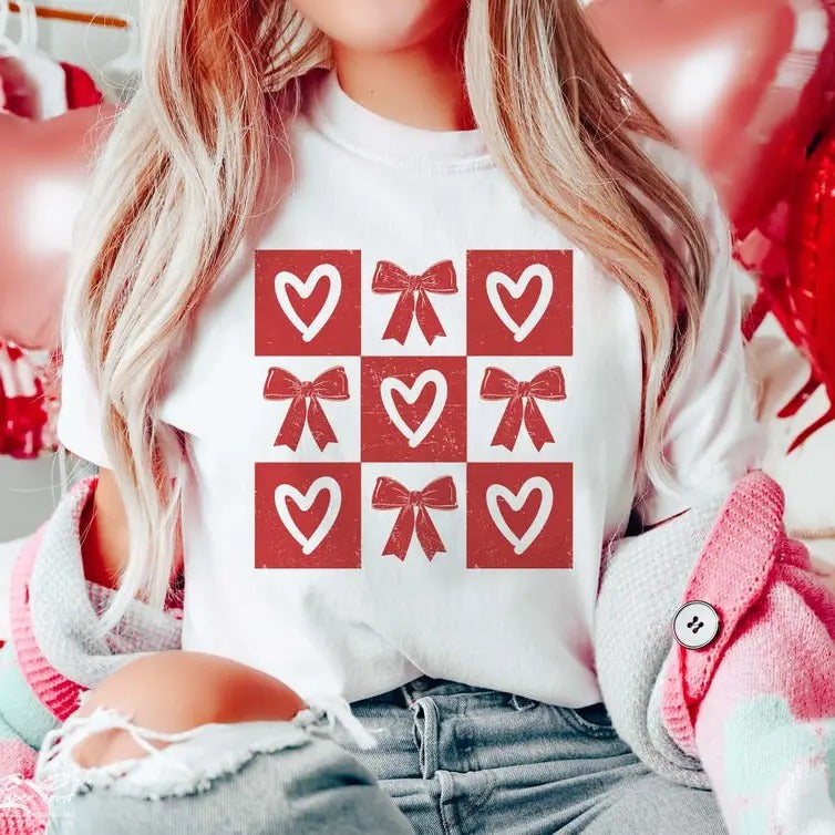 Retro Checkered Valentine's  T-shirt_Shirt Gift For Woman and Man Unisex T-Shirt Hoodie, Sweatshirt | HypeDripTees.com