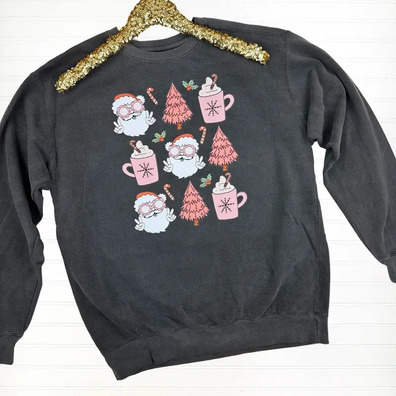 Retro Christmas Comfort Colors Sweatshirt T-Shirts, Hoodie | HypeDripTees.com