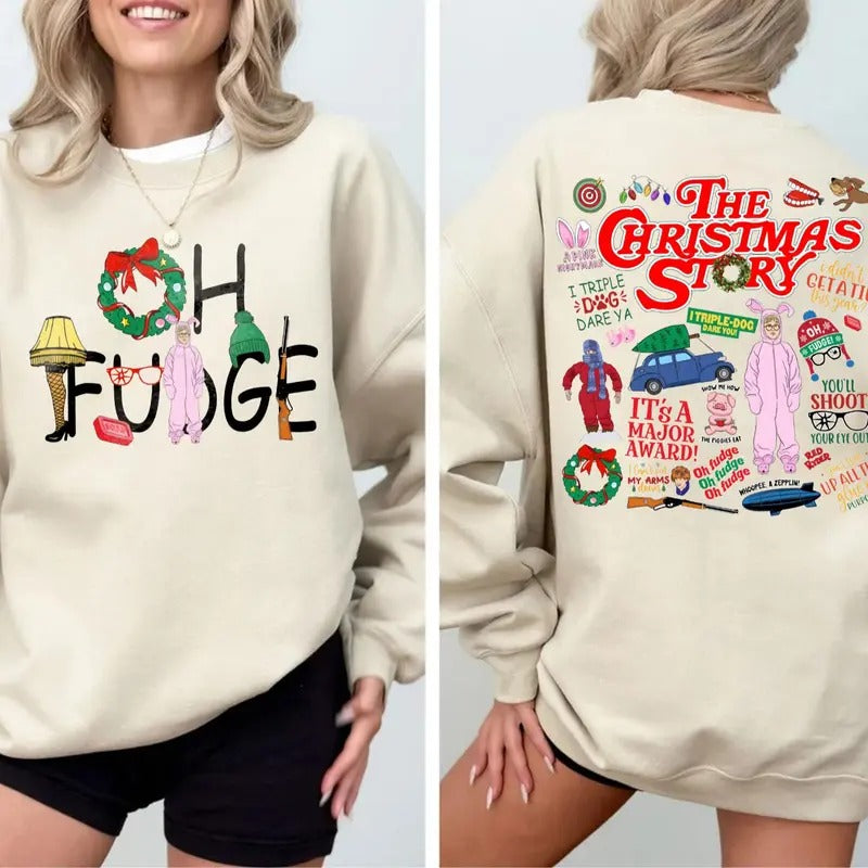 Retro Christmas Movie Story Sweatshirt, Christmas 90's Movie Shirt, Christmas Movie Shirt, Friends Funny Xmas, Perfect...
