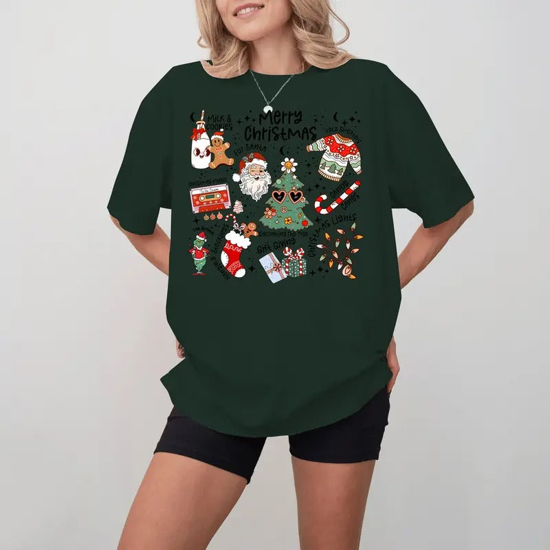 Retro Christmas Shirt, Santa Claus, Christmas Sweatshirt, Merry Christmas,  Xmas vibes, Christmas Grinh Sweatshirt Hoodie