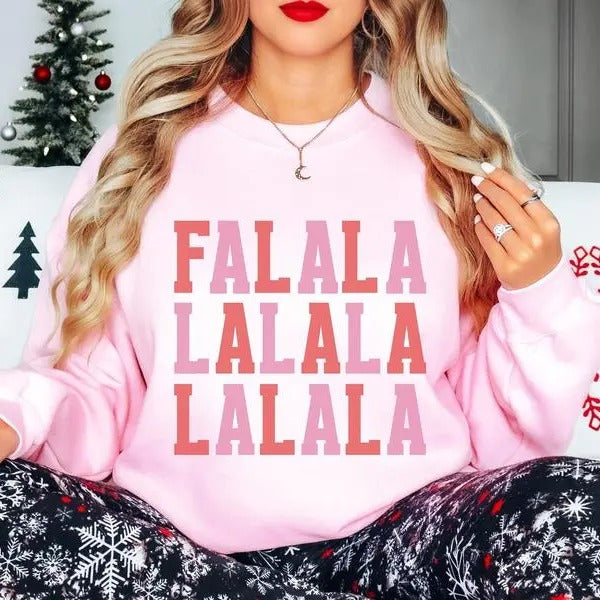 Retro Christmas Sweatshirt, Fa La La La Sweatshirt, Vintage Christmas Crewneck, Christmas Sweatshirts For Women, Winter...