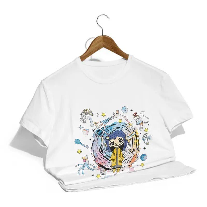 Retro Coraline Shirt, Vintage Halloween Coraline Shirt, Spooky movie Tee, Coraline Doll Shirt, Scary halloween doll...
