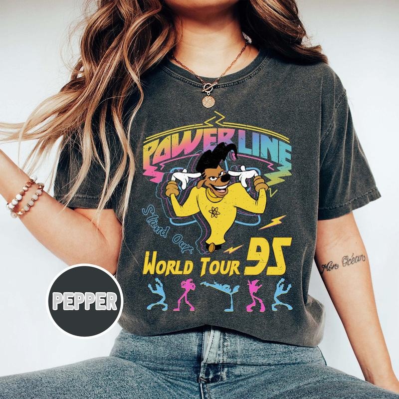 Retro D.Ney Goofy Movie Powerline World Tour 95' Shirt Vintage Goofy Movie Powerline Shirt D.Neyland Family Trip Shirt T-Shirts, Hoodie, Sweatshirt