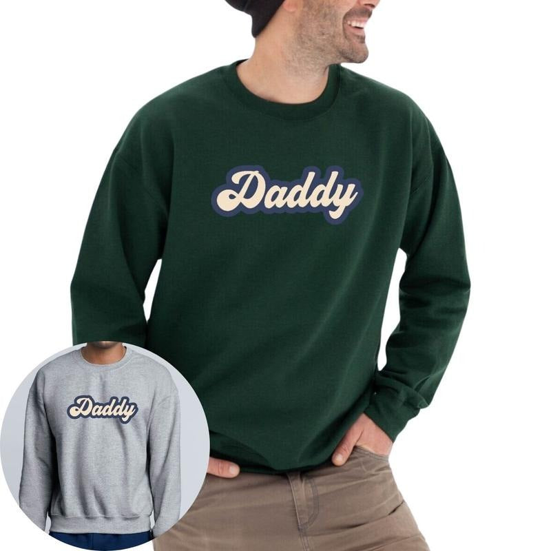 Retro Daddy Sweatshirt, Dad Sweatshirt, Fathers Day Sweatshirt T-Shirts, Hoodie | HypeDripTees.com