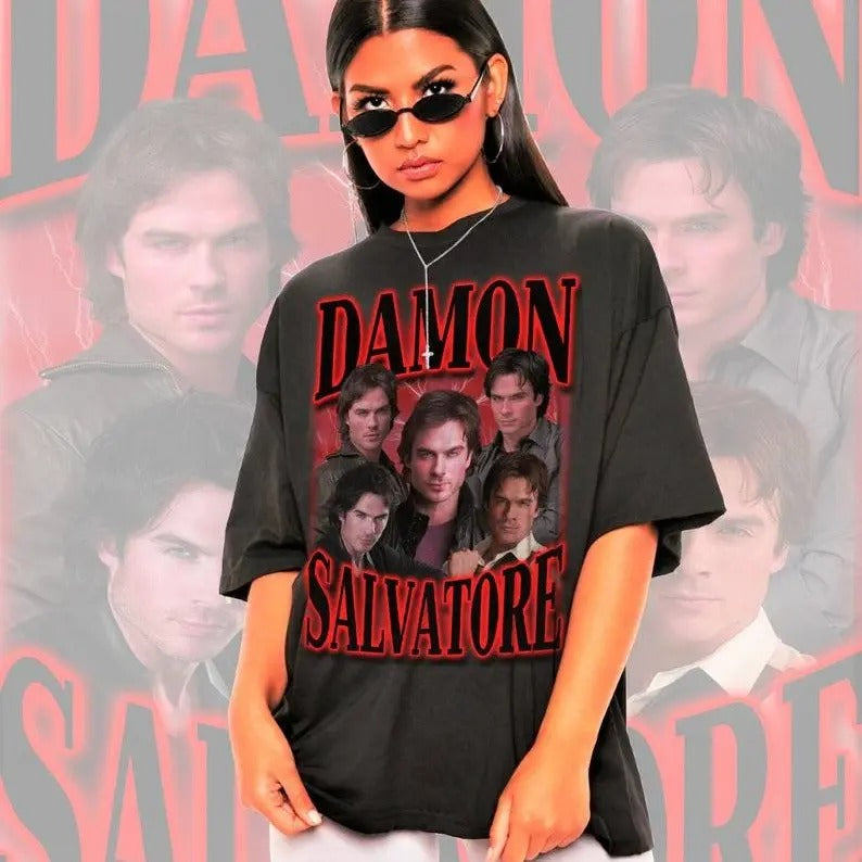 Retro Damon Salvatore Shirt-Damon Salvatore Sweatshirt Hoodie | HypeDripTees.com