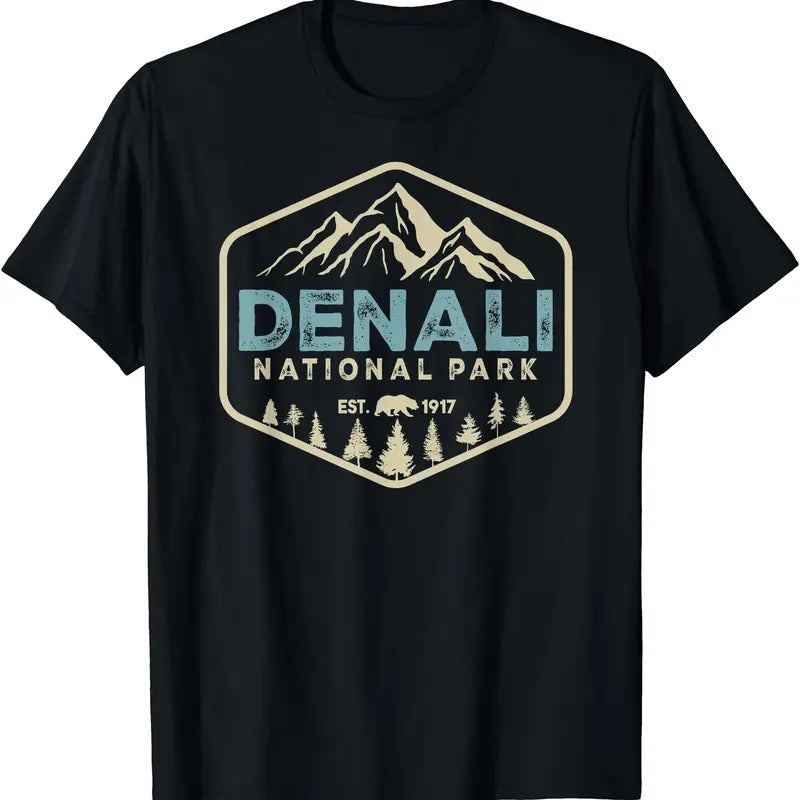 Retro Denali National Park mountains Nature Vintage Hiking T-Shirt Hoodie, Sweatshirt | HypeDripTees.com