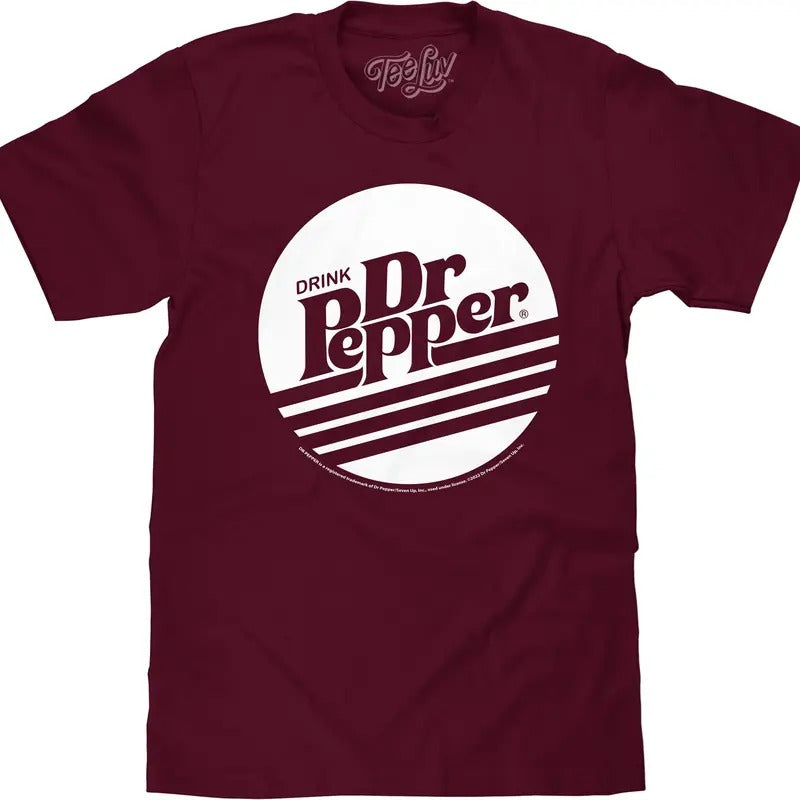 Retro Drink Dr Pepper Logo T-Shirt - Burgundy Hoodie, Sweatshirt | HypeDripTees.com