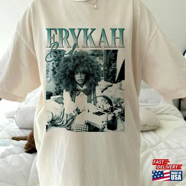 Retro Erykah Badu Shirt Music Concert Tour 2023 T-Shirt Crewneck Cotton Hoodie, Sweatshirt | HypeDripTees.com