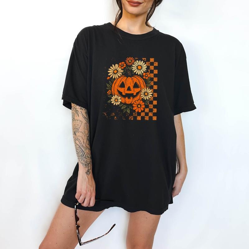 Retro Fall Pumpkin- T-Shirt, Unisex T-Shirt, Funny Tee, Comfortable Shirt Hoodie, Sweatshirt | HypeDripTees.com