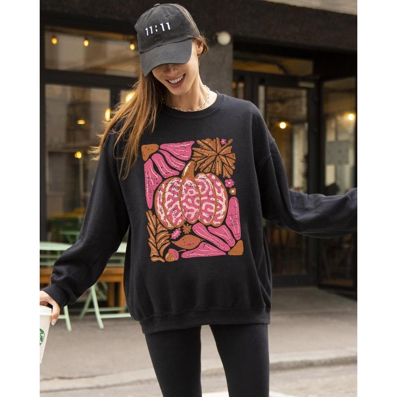 Retro Floral, Pumpkin, Halloween, Jack-o-lantern, Fall, Autumn Sweatshirt T-Shirts, Hoodie | HypeDripTees.com