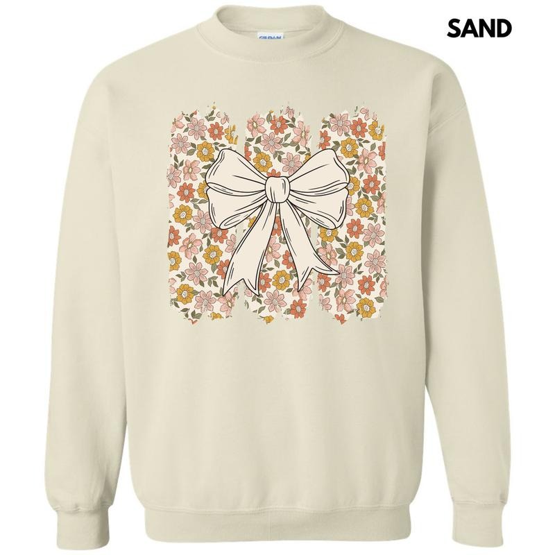 Retro Flower Bow Sweatshirt 'NLB' T-Shirts, Hoodie | HypeDripTees.com