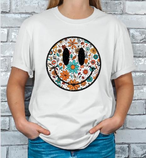 Retro Flower Smiley Face T-shirt smileyface shirt Hoodie, Sweatshirt | HypeDripTees.com