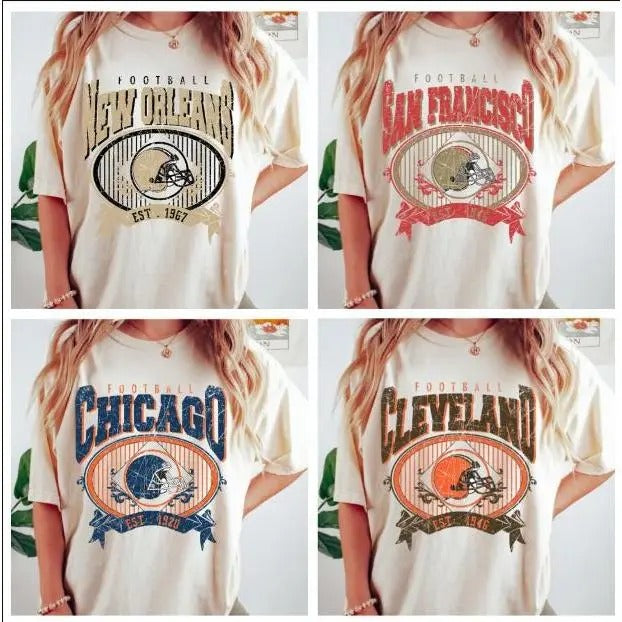 Retro Footballs All Teams Unisex T-shirt, Vintage Football Shirt All Teams, Gifts For Football Fan Sport Classic Casual...