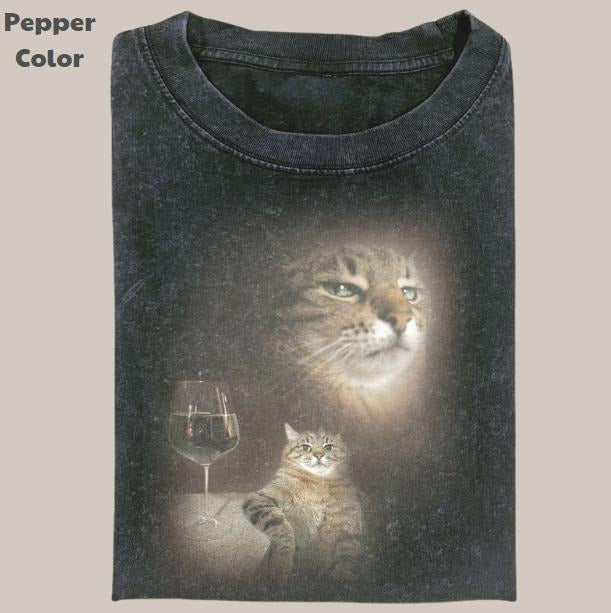 Retro Funny Vintage Tee, Cat Portrait T-Shirt, Unisex Meme Cringe Funny Dumb Shirt, Menswear Womenswear Streetwear...
