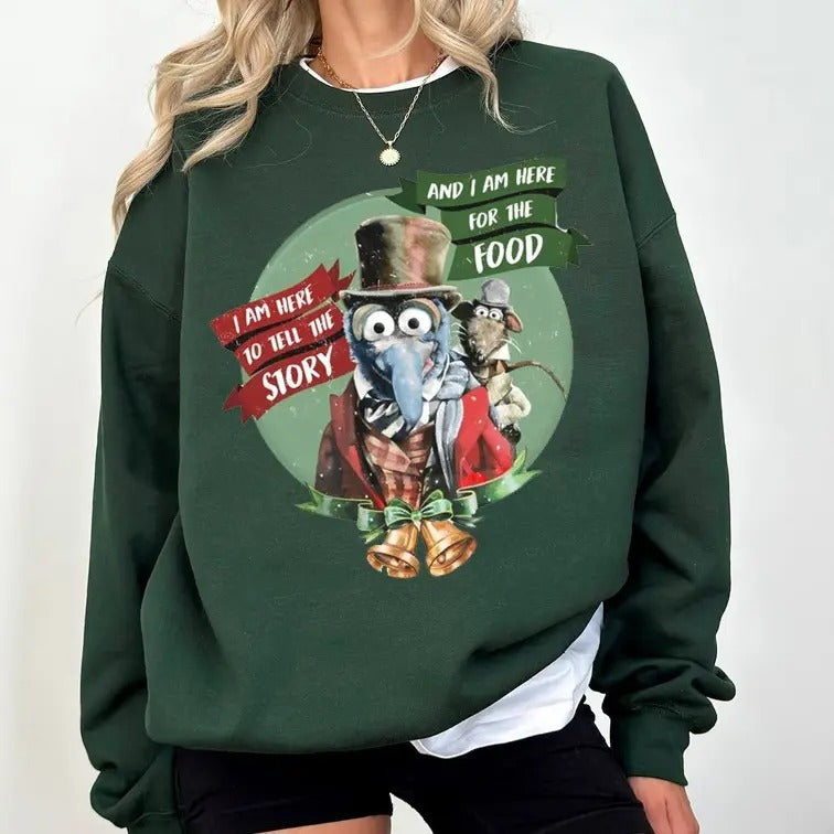 Retro Gonzo Rizzo Shirt, The Muppet Christmas Carol Sweatshirt, I'm Here For The Food Story Shirt, Christmas Family...