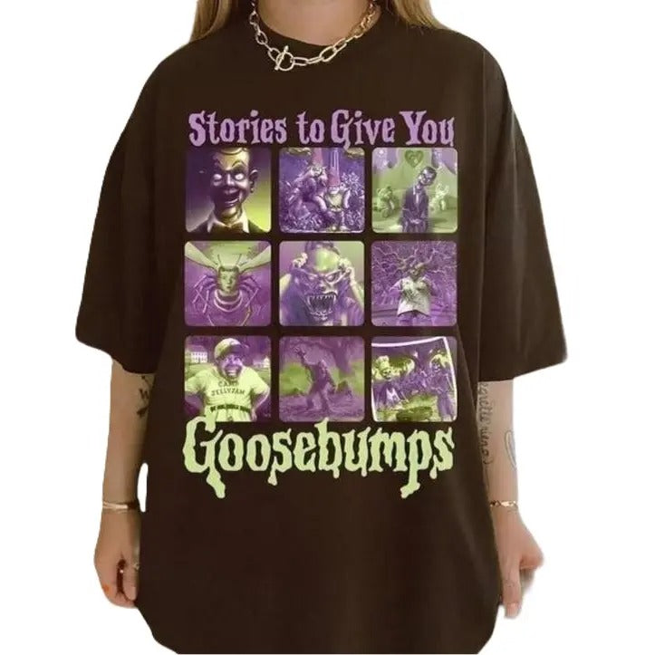 Retro Goosebumps Graphic Shirt, Goosebumps Halloween Classic R.L.S Shirt, Stories To Give YouT-shirt, Vintage 90s style...