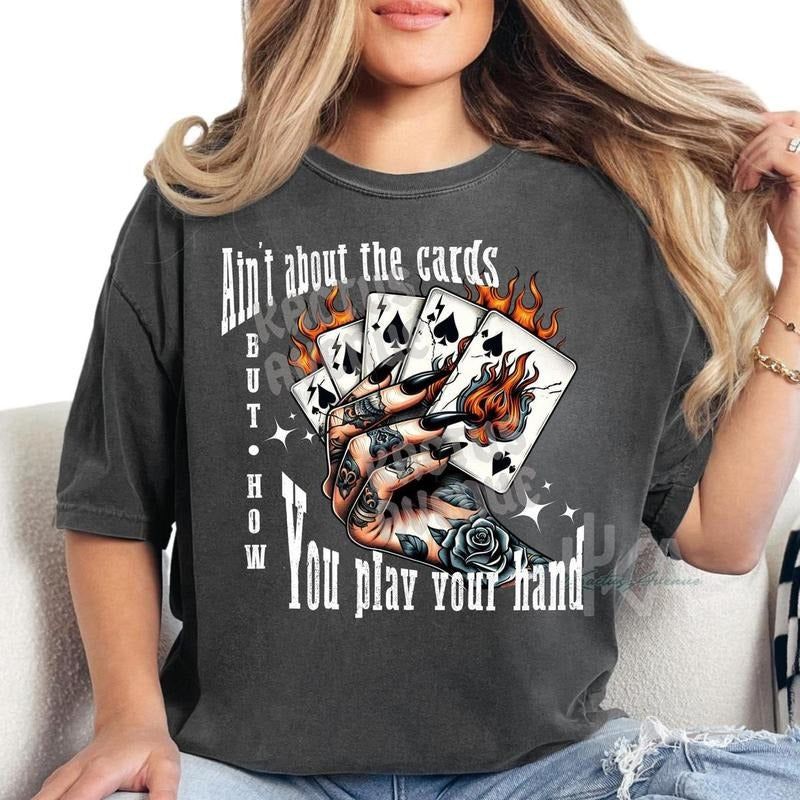 Retro Grunge Cards T-Shirt - Yallternative Western Graphic Tee