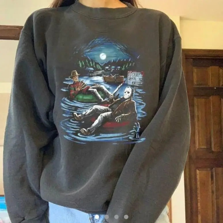 Retro Halloween Horror Movie Sweatshirt, Scream Sweatshirt T-Shirts, Hoodie | HypeDripTees.com