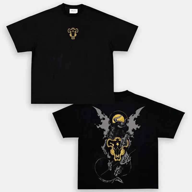Retro Heavy Limited Black Bull - Black Clover Anime Double Printed Vintage Oversized  Tee Unisex Oversize Anime Manga ...
