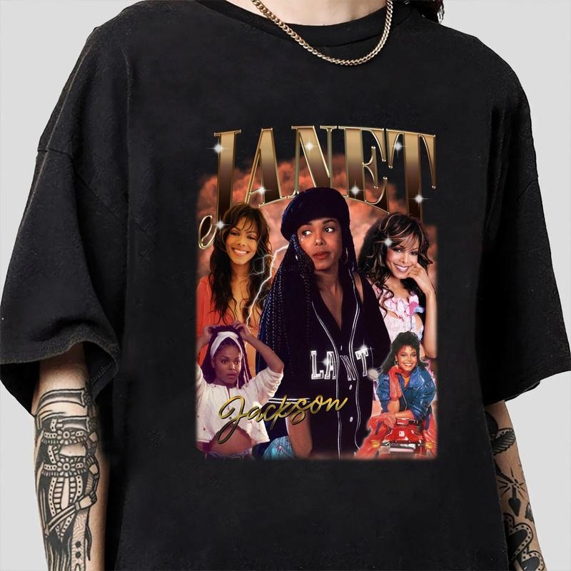 Retro Janet Jackson T-Shirt, Janet Jackson T-Shirt, Unisex tee Hoodie, Sweatshirt | HypeDripTees.com