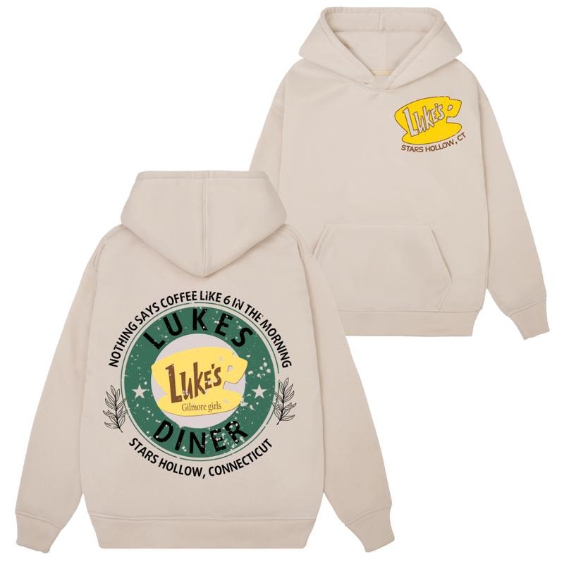 Retro Luke's Diner Sweatshirt Hoodie Tshirt, Luke's Diner Shirt, Stars Hollows Hoodie, Tv Show Fans Gift | HypeDripTees.com